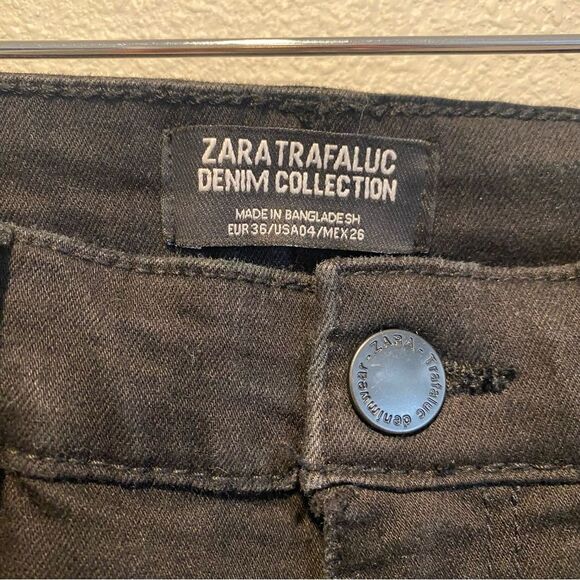 Zara Jeans Trafaluc Skinny Womens 4‎ black distressed - Picture 2 of 11